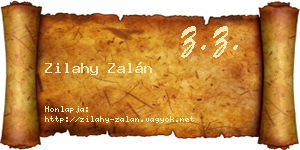 Zilahy Zalán névjegykártya